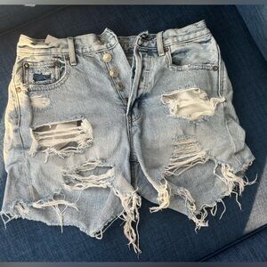American Eagle Distressed Denim Shorts Size 0